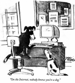 La vignetta più riprodotta del New Yorker è del 1993. Dice: "Su internet, nessuno sa che sei un cane".